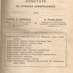 Const. G. Ratescu / N. Pavelescu - Legi speciale penale ( adnotate cu intreaga jurisprudenta ) - 1935
