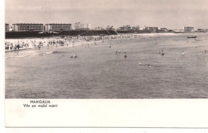 carte postala(ilustrata)-MANGALIA -vile pe malul marii