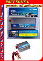 Invertor Convertor Auto 12v 220v 1000w 50Hz Sursa Portabila De Tensiune Laptop foto