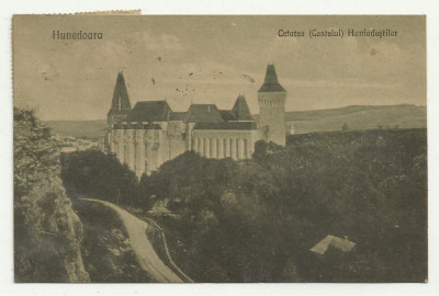 HUNEDOARA : CETATEA HUNIDESTILOR - circulata 1922,timbre foto