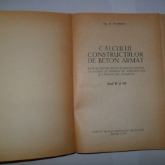 Calculul constructiilor din beton armat - M. Vulpescu 1961