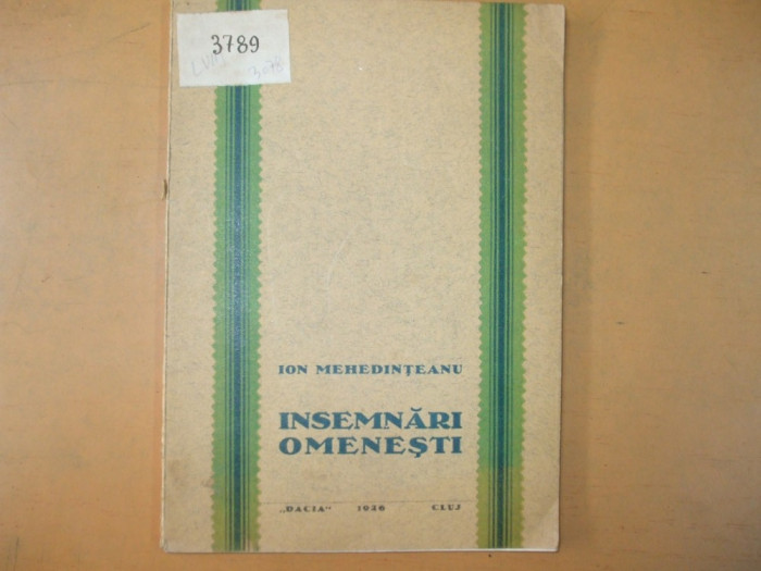 I. Mehedinteanu Insemnari omenesti Cluj 1926 200