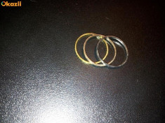 3 INELE PLACATE CU AUR ALB GALBEN ROZ 3 RINGS 3 COLOURS foto