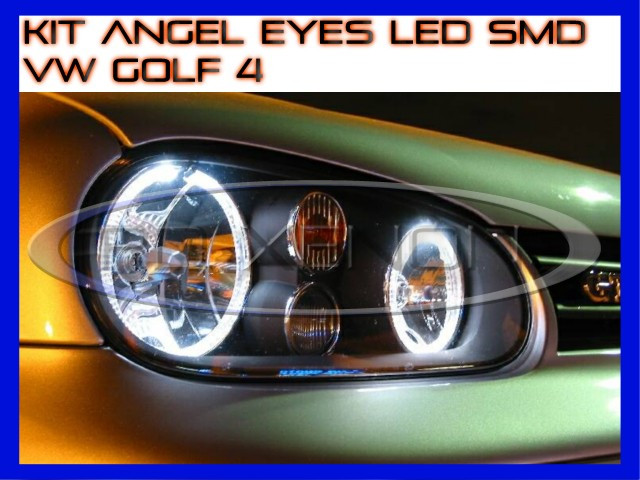 KIT INELE ANGEL EYE EYES CU LED SMD - VW GOLF 4 - CULOARE ALB XENON 6000K