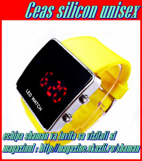 Ceas Led Silicon Unisex Digital Display Culori Diverse Model 2012 Livrare Gratuita foto