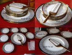 SET FARFURII DESERT MODEL VERSACE 8 PIESE PORTELAN - AURII foto