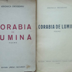 Veronica Obogeanu , Corabia de lumina , Poeme , 1946 , editia 1 cu autograf