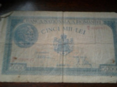 Bancnota 5000 lei 20 decembrie 1945 foto