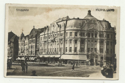 TIMISOARA : PALATUL LLOYD - circulata 1930,timbru foto