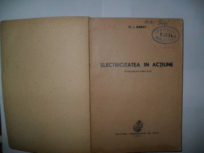 Electricitatea in actiune-G.I.Babat foto