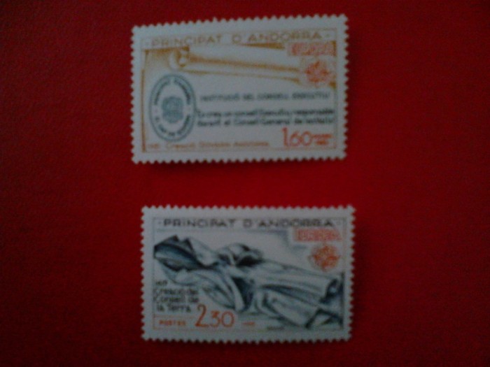 timbre Andorra Franceza 1982 serie MNH cota 15 euro