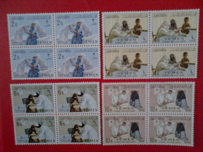 timbre Yemen MNH blocuri de 4 foto