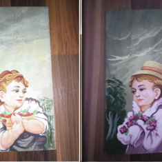 Decoratiuni pictate lemn - 4 (patru) exemplare diferite - pret pentru o buc.