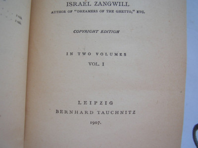 Ghetto Comedies Israel Zangwill,1907,2 volume,r14 foto