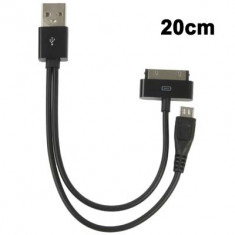 Cablu USB 2.0 to iPhone 30 pin + Micro USB Cable foto