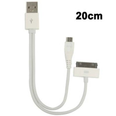 Cablu USB 2.0 to iPhone 30 pin + Micro USB Cable foto