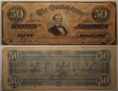 Dolar 50-Confederate 1864 original foto