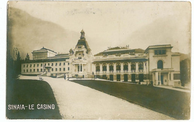 1188 - SINAIA, Prahova, Cazinoul - old postcard, real PHOTO - used - 1916 foto