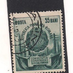 (No3)timbreL.P 334 -Romania 1952 --CONSTITUTIA CONSTRUIRII SOCIALISMULUI- stampi