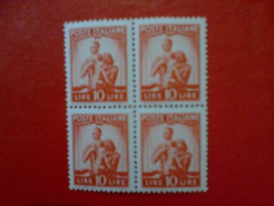 timbre Italia bloc de 4 MNH cota ridicata Mi 698 foto