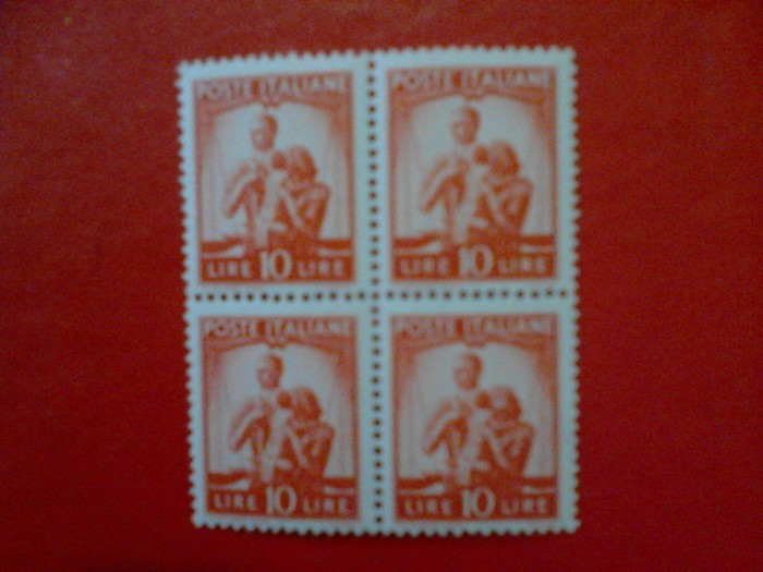 timbre Italia bloc de 4 MNH cota ridicata Mi 698