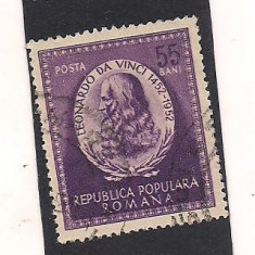(No3)timbre-Romania 1952 L.P.326-500 DE ANI DE LA NASTEREA LUI LEONARDO DAVINCI