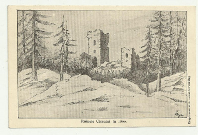 RUINELE CETATII CICEU (BISTRITA-NASAUD) IN 1866 - interbelica foto