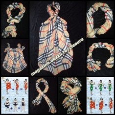 9 in 1 ESARFA PAREO SALVARI BUSTIERA TURBAN ACCESORII PAR GENTI CUREA DAMA VOAL