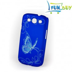 Husa plastic / Carcasa protectie pentru Samsung Galaxy S3 i9300 Fluture albastra foto