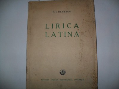 N.I.Herescu-Din lirica latina foto