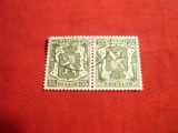 Tete-Beche 35C 1936 Belgia ,verde , stamp.