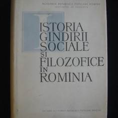 ISTORIA GANDIRII SOCIALE SI FILOZOFICE IN ROMANIA