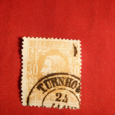 Timbru 30 C brun-orange 1869 ,Leopold I Belgia, stamp.