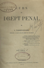 I.Tanoviceanu / CURS DE DREPT PENAL - vol.II,editie 1912 foto