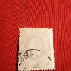 Timbru 1 Fr.violet 1869 ,Leopold I Belgia, stamp.
