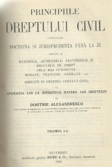 D.Alexandresco / PRINCIPIILE DREPTULUI CIVIL ROMAN - vol.I,editie 1926 foto