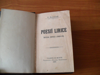 V. Alecsandri- Poesii lirice {intaia epoca-1840-1859} foto