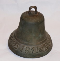 CLOPOT CLOPOTEL MASIV BRONZ SI ARGINT, RUSIA TARISTA 1841,ORIGINAL, TONALITATE PUTERNICA,GRAVAT foto
