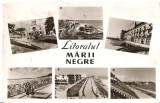 CPI (B887) LITORALUL MARII NEGRE - MOZAIC 6 PIESE : CONSTANTA, EFORIE, TECHIRGHIOL ... , EDITURA MERIDIANE, CPCS, ILUSTRATA CIRCULATA, 1964, STAMPILE, Fotografie