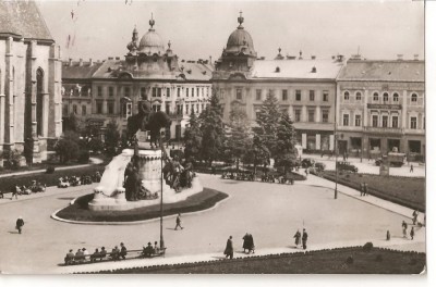 CPI (B900) CLUJ - PIATA LIBERTATII, CPCS, ILUSTRATA CIRCULATA, 1957 foto