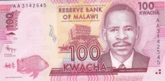 Bancnota Malawi 100 Kwacha 2012 - P59a UNC