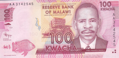 Bancnota Malawi 100 Kwacha 2012 - P59a UNC foto