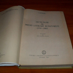 I. Hnagiu -Dictionar al presei literare romanesti