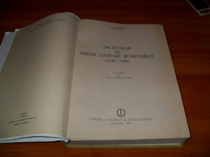 I. Hnagiu -Dictionar al presei literare romanesti