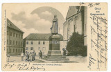 1468 - SIBIU, statue - old postcard - used - 1912, Circulata, Printata