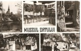 CPI (B862) MUZEUL SATULUI - MOZAIC 5 PIESE, EDITURA MERIDIANE, CPCS, ILUSTRATA CIRCULATA, 1965, STAMPILE