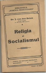 J.van den Brink / RELIGIA SI SOCIALISMUL - 1911 (Biblioteca Romania Muncitoare) foto