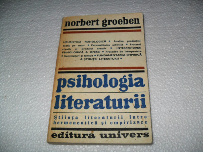 Norbert Groeben Psihologia literaturii