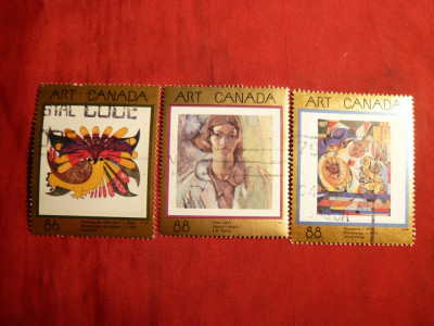 3 Serii Arta Canadiana 1993-1994 Canada ,1x3 val.stamp. foto