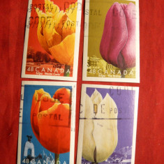 Serie - FLORI nedantelat - 2002 Canada ,4 val.stamp.